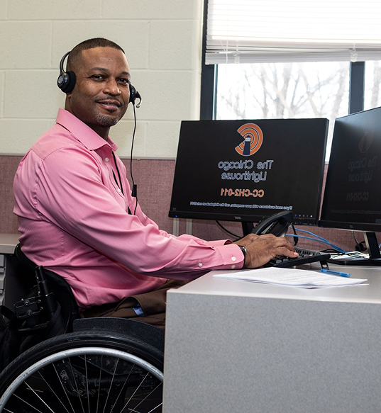 Person working at computer Person working at computer